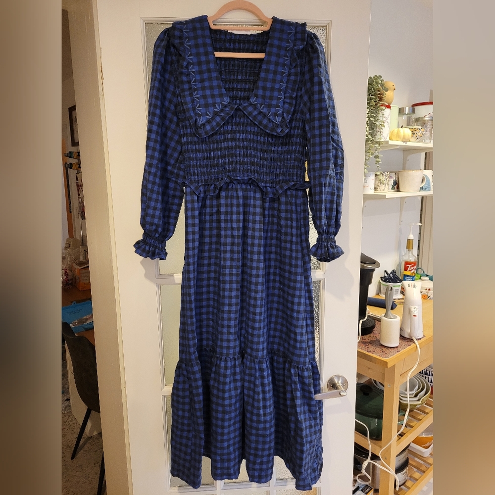 Mango Checkered Maxi Dress